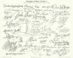 Autogramme berühmter Personen: prominente Figuren der protestantischen Reformation, Großbritannien, des Dreißigjährigen Krieges und Wissenschaftler