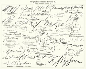 Autogramme berühmter Personen: Staatsmänner, Prinzen, Generäle usw.