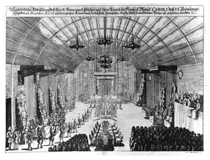 Bankett im Römer-Saal in Frankfurt am Main zu Ehren der Krönung von Karl VI. am 22. Dezember 1711 von German School