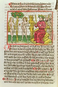 Belial stellt Adam und Eva Salomo vor, Illustration aus einer deutschen Übersetzung von 