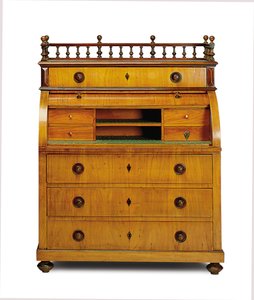 Biedermeier Sekretär-Kommode, zweites Viertel des 19. Jahrhunderts von German School