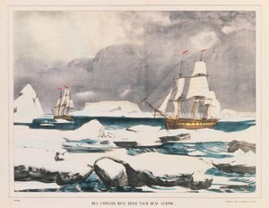 Britischer Polarforscher Captain Ross Expedition in die Antarktis, veröffentlicht von J. Scholz, Mainz, zwischen 1839-42 von German School
