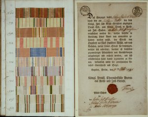 Kampfbänder und Dienstaufzeichnungen eines Soldaten der königlich-preußischen Armee, 1778