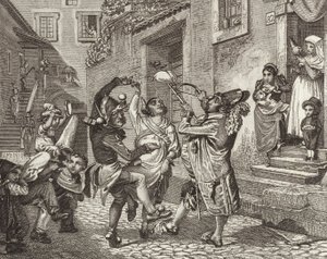 Karneval in Rom, Italien. Illustration für Bilder-Atlas von German School