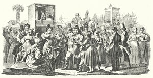 Karneval im Stuttgarter Stadtteil Cannstatt, Herbst 1835 (Gravur) von German School
