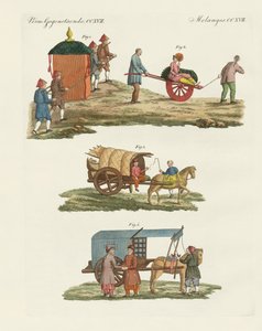 Karren und Reisemethode in China (Farbstich) von German School