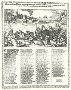 Karikatur, die Jesuiten zeigt, die 1620 zu Beginn des Dreißigjährigen Krieges aus Böhmen und Ungarn vertrieben wurden von German School