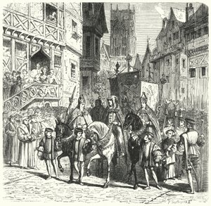 Katholische Prälaten kehren unter der Herrschaft von Maria I. nach England zurück (Stich) von German School