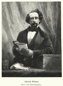 Charles Dickens, englischer Romanautor (Lithografie) von German School