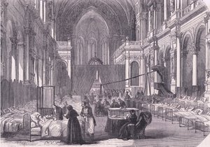Kirche in Paris, in ein Krankenhaus umgewandelt, Cassells Geschichte des Krieges zwischen Frankreich und Deutschland, veröffentlicht von Cassell and Company Limited, ca. 1890 von German School