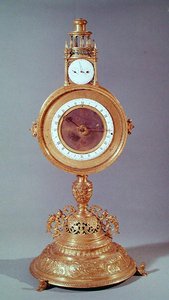 Uhr in Form einer Monstranz, gehörte dem Kardinal de Granvelle, Augsburg, 1564 (vergoldetes Kupfer) von German School