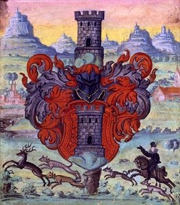 Wappen in einer Jagdszene, ca. 1640 von German School