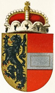 Wappen von Salzburg, mit einer Fürstenmütze auf dem Schild, ca. 1898 von German School