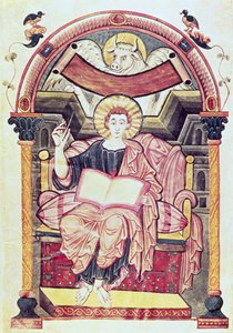 Cod 22. f.85v St. Lukas der Evangelist, aus Trier, karolingisch, ca. 800 n. Chr. von German School