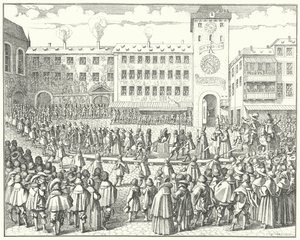 Krönungsprozession von Matthias, Heiliger Römischer Kaiser, 1612 von German School