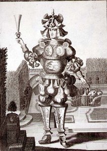 Kostüm für einen Glas- und Geschirrhändler, veröffentlicht von Gerard Valck (1651/2-1726) ca. 1690 von German School