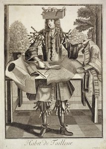 Kostüm für einen Schneider, veröffentlicht von Gerard Valck (16512-1726) ca. 1690 von German School