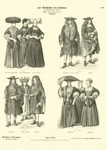 Kostüme aus Straßburg, 17. Jahrhundert von German School