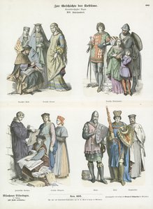 Kostüme des 13. Jahrhunderts von German School