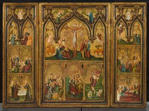 Kreuzigungstriptychon (ehemals bekannt als Estouteville-Triptychon), ca. 1374 von German School