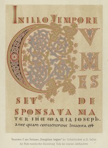 Geschmückter Buchstabe C aus Sintrams Evangelium longum, spätes 9. Jahrhundert