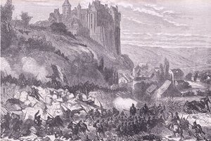Verteidigung von Chateaudun, Cassells Geschichte des Krieges zwischen Frankreich und Deutschland, veröffentlicht von Cassell and Company Limited, ca. 1890