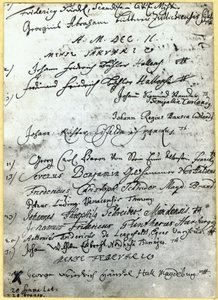 Eintrag in den Universitätsakten von Halle, mit Händels Namen, 1702 von German School