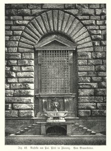 Beispiel der Rustizierung, von Filippo Brunelleschi, Palazzo Pitti, Florenz, Italien von German School