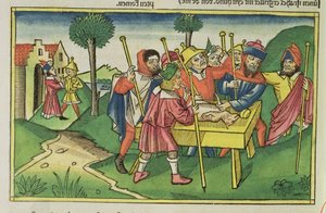 Exodus 12 Das erste Passah, aus der Nürnberger Bibel (Biblia Sacra Germanaica) von German School
