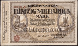 Fünfzig-Milliarden-Mark-Schein, 1923 von German School