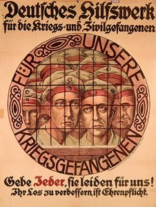 Erster Weltkrieg Poster, das die Deutschen auffordert, Geld zu spenden, um deutschen Kriegsgefangenen zu helfen