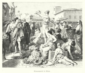 Blumenmarkt in Athen, Antikes Griechenland von German School