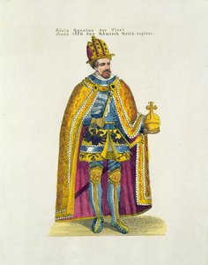 Gründung der Deutschen Universität 1348 in Prag durch den Heiligen Römischen Kaiser Karl IV (1316-78), Postkarte aus dem frühen 20. Jahrhundert von German School