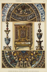Französische Renaissance, Emaille auf Metall, Keramikmalerei und Metallmosaik von German School