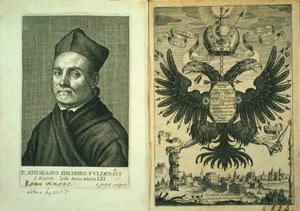 Frontispiz zu Magnes sive de Arte Magnetica Opus Tripartitum von Athanasius Kircher, 1643 von German School