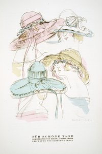 "Für Schöne Tage", Anzeige für Sommerhüte von Regina Friedlander, aus Styl, veröffentlicht 1922