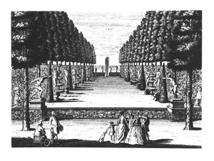 Gartentheater in Herrenhausen, graviert von Joost Van Sasse, 1716-36