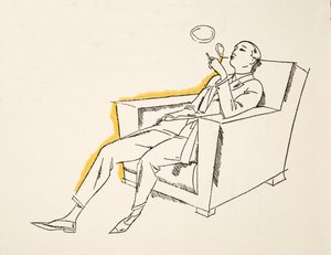 Gentleman, der Rauchkringel bläst, aus Styl, veröffentlicht 1922