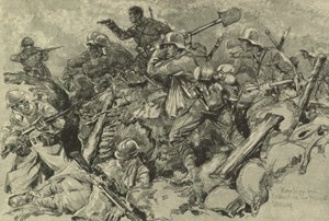 Deutsche Truppen greifen die französische Frontlinie an von German School