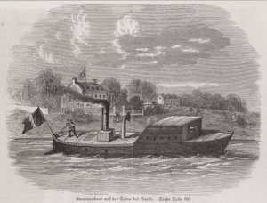 Kanonenboot auf der Seine während der Belagerung von Paris, Deutsch-Französischer Krieg