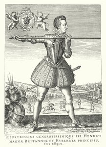 Henry Frederick, Prinz von Wales, ältester Sohn von König James I. von England (Gravur)