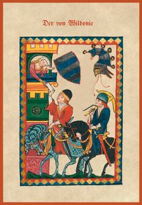 Illustration aus einem mittelalterlichen Liederbuch von German School