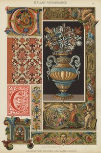 Italienische Renaissance, Beleuchtung, Weberei und Marmormosaik von German School