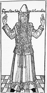 Jüdischer Hohepriester, aus Liber Chronicarum von Hartmann Schedel, veröffentlicht in Nürnberg, 1493