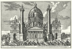 Karlskirche, Wien (Stich) von German School