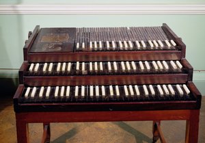 Tastatur der ursprünglichen Orgel, die Georg Friedrich Händel (1685-1759) für die Kapelle des Foundling Hospital in London geschenkt hat