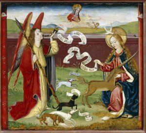 Die Verkündigung. Die mystische Jagd des Einhorns von German School