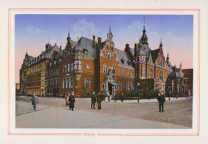 Leipzig, Buchhändlerhaus (Farblithografie) von German School