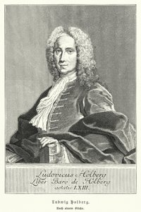 Ludvig Holberg, dänisch-norwegischer Dramatiker, Philosoph und Historiker (Litho) von German School