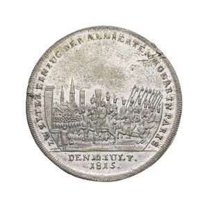 Medaille zur Erinnerung an Wellington und Blücher bei Waterloo